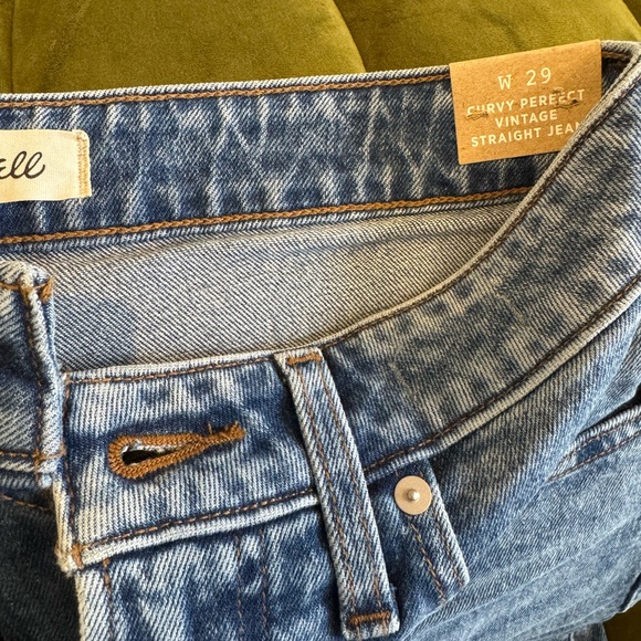 Madewell Blue Straight Leg Jeans - Picture 1 of 6